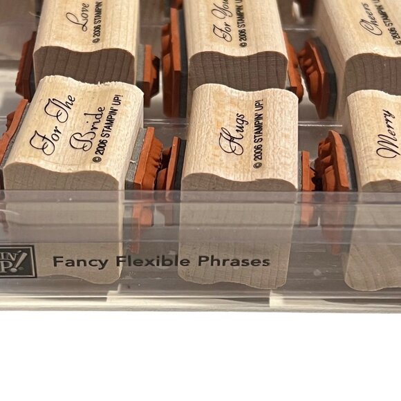 Stampin Up! Fancy Flexible Phrases Rubber Stamps Words Set Of 28 - Picture 2 of 6